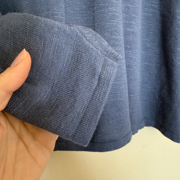 J Jill Eclipse Linen Blend Pullover Sweater Blue Cotton Lightweight Women’s XL - Picture 4 of 8